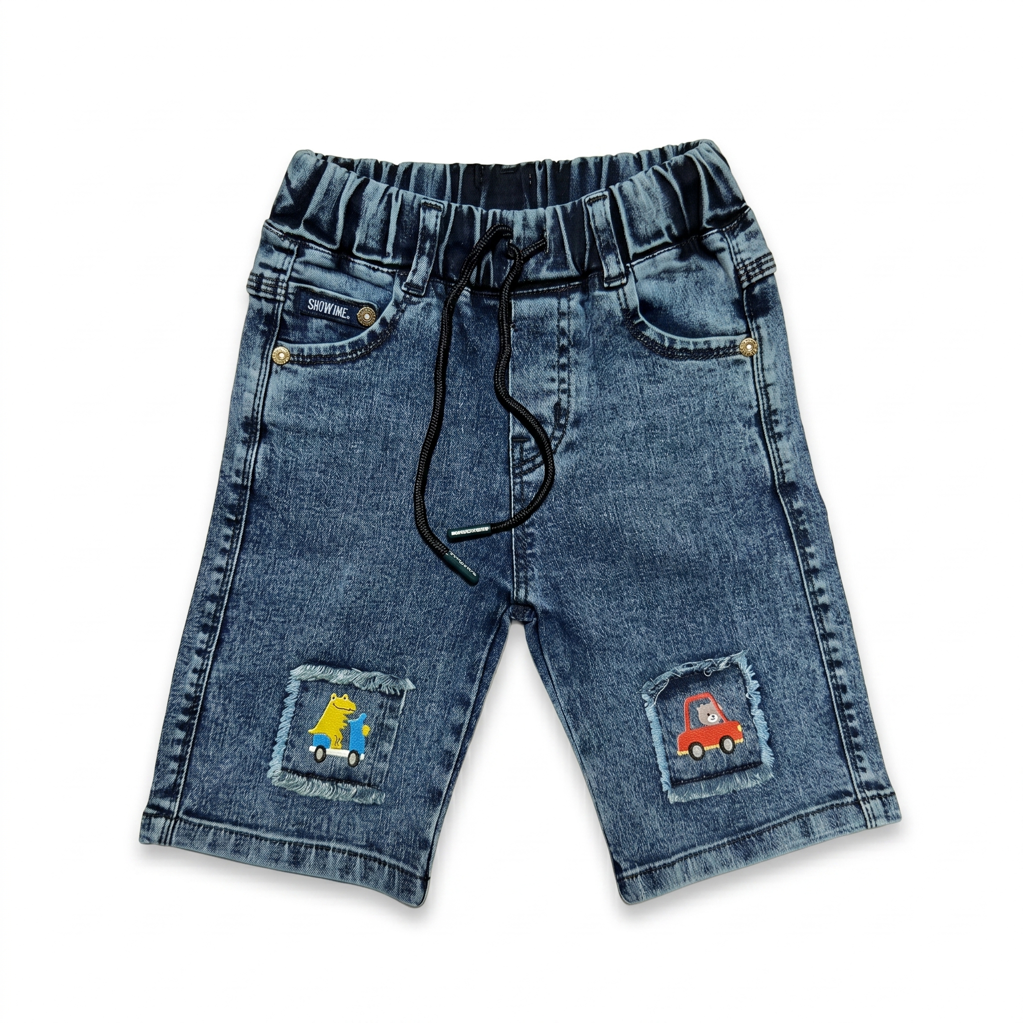 Patchwork Denim Shorts